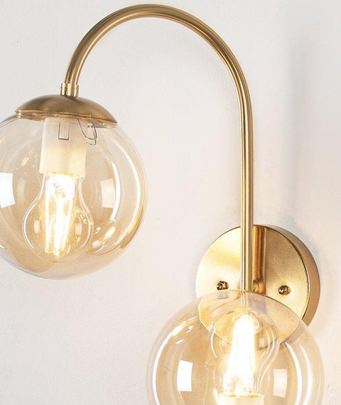 Unique Curved Golden Wall Light