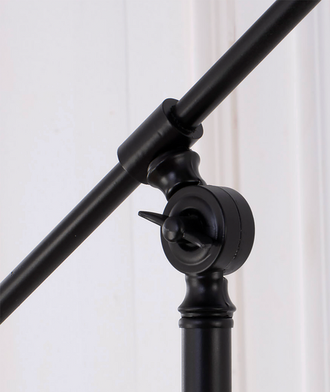 Modern Slim Black & White Arm Floor Lamp