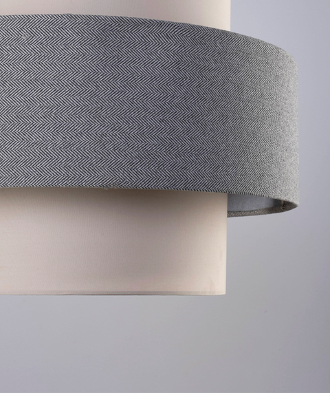 Contemporary Modren Beige & Texture velvet Shaded Pendant