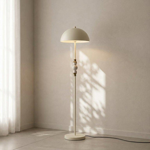 Vintage Beige floor lamp with travertine balls