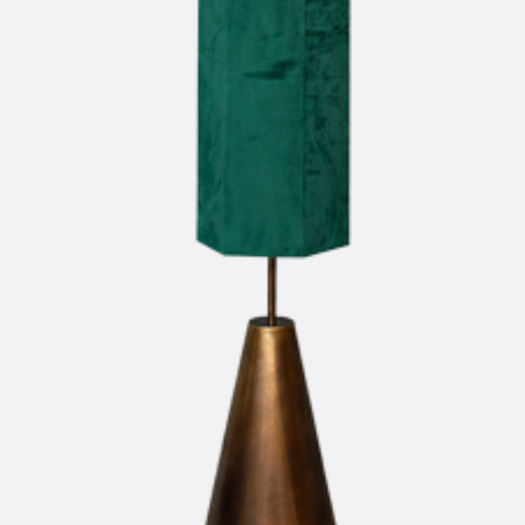 Islamic Floor Lamp with Metallic Base & Green Shade.