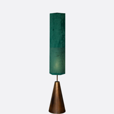 Islamic Floor Lamp with Metallic Base & Green Shade.