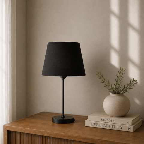 Minimal All Black Table Lamp