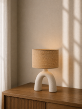 Modern Burlap Arch Table Lamp