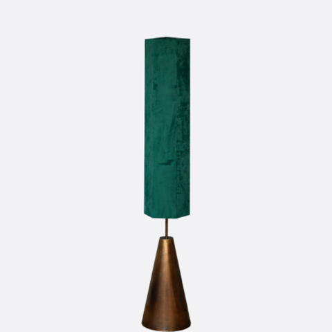 Islamic Floor Lamp with Metallic Base & Green Shade.