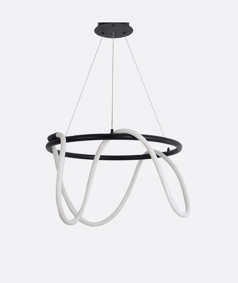 Modern Black LED Ring Chandelier