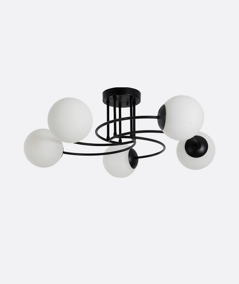 Modern Black & White branched Chandelier