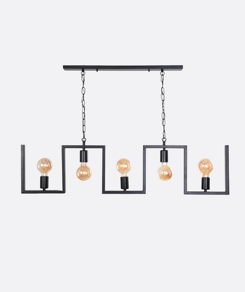 Industrial Black Track Chandelier