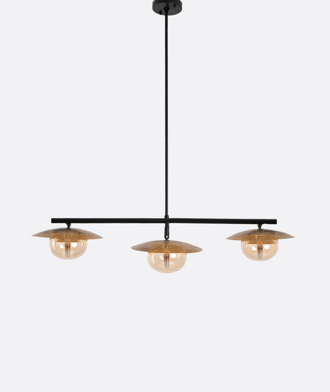Contemporary Black & Gold Track Chandelier