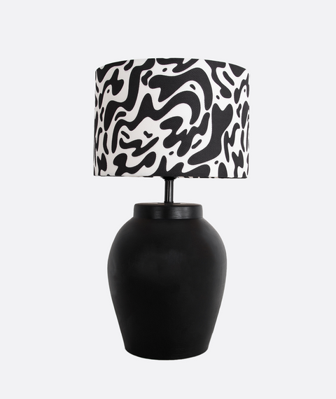 Black & White Pottery Table Lamp