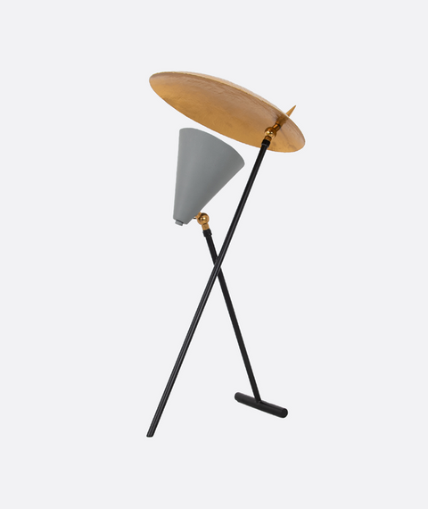 Contemporary Gold & Grey Table Lamp