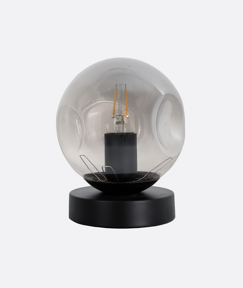 Black Glass Ball Table Lamb