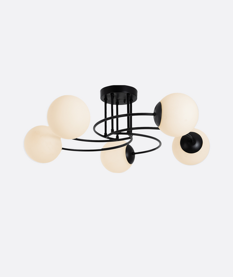 Modern Black & White branched Chandelier