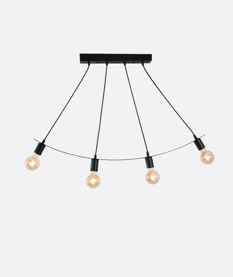 Industrial Black Track Chandelier