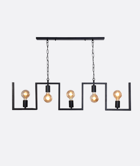 Industrial Black Track Chandelier