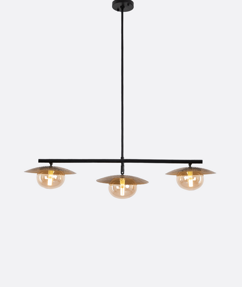 Contemporary Black & Gold Track Chandelier