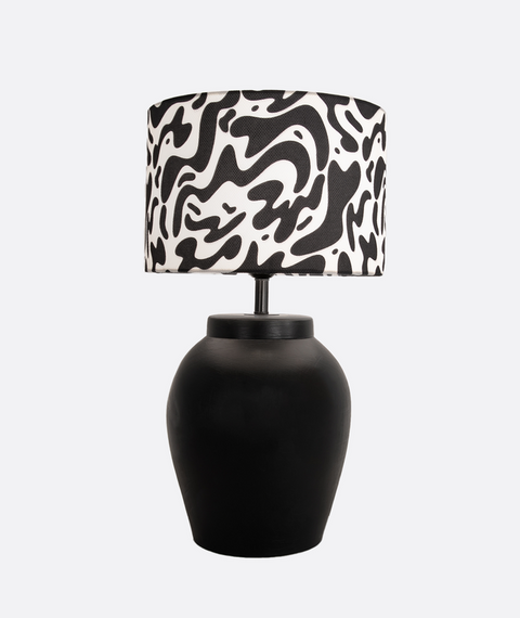 Black & White Pottery Table Lamp