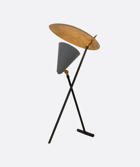 Contemporary Gold & Grey Table Lamp
