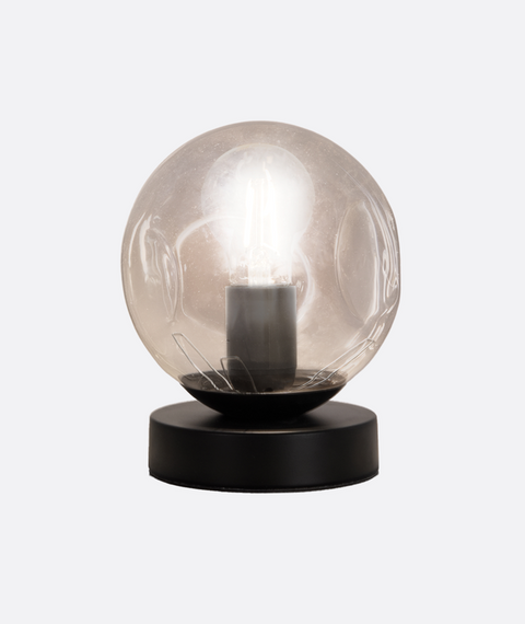 Black Glass Ball Table Lamb