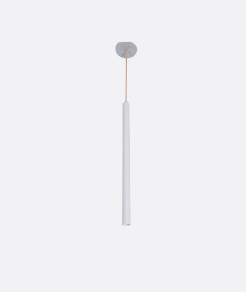 Single White Cylinder Pendant