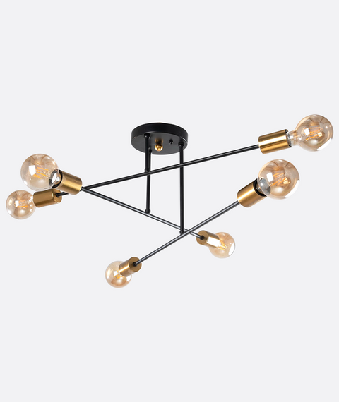 Industrial Black Branched Chandelier