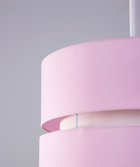 Contemporary Pink Powder  Shaded Pendant