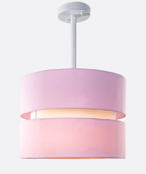 Contemporary Pink Powder  Shaded Pendant