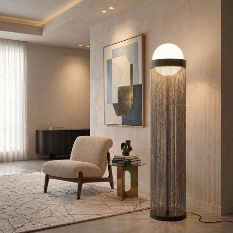 Modern Chains Black and Silver Floor lamp
