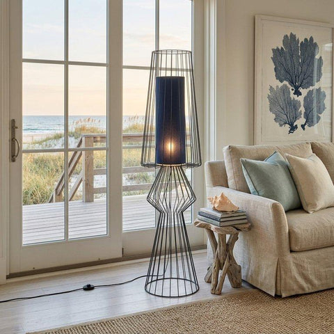 Minimalist Dark Blue Wires Floor Lamp