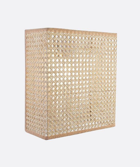 Decorative Rectangular Rattan Wall Light