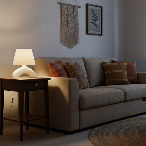 Artistic White Table Lamp