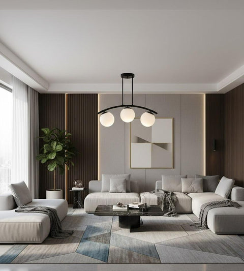 Modern Black Double Pendant