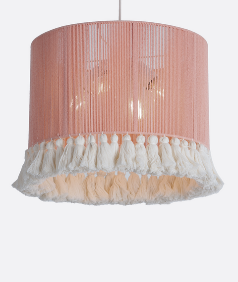 Boho Pink & White  Pendent