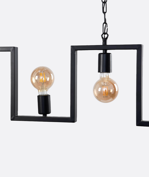 Industrial Black Track Chandelier