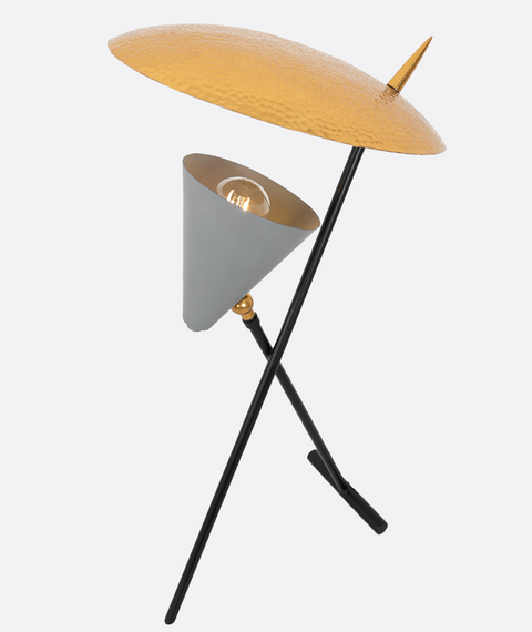 Contemporary Gold & Grey Table Lamp