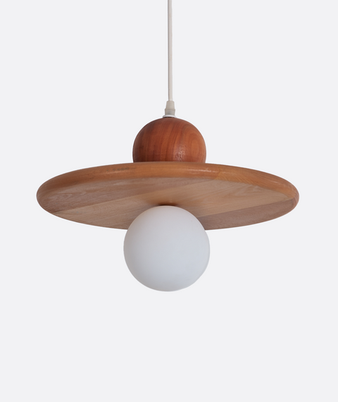 Wooden Pendant Lamp with Globe