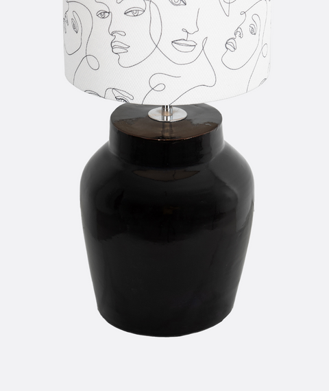 Abstract Faces Line Art Table Lamp