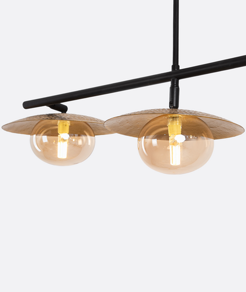 Contemporary Black & Gold Track Chandelier