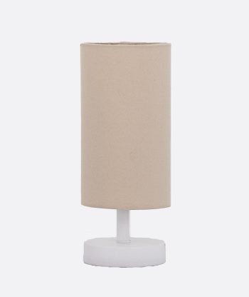 Modern Light Beige Cylinder Table Lamp