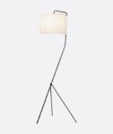 Tripod Cotton Shaded Floor Lamp
