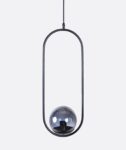 Stylish Pendant ? Black Metal Frame& Smoked Grey
