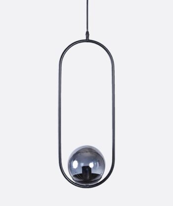 Stylish Pendant ? Black Metal Frame& Smoked Grey