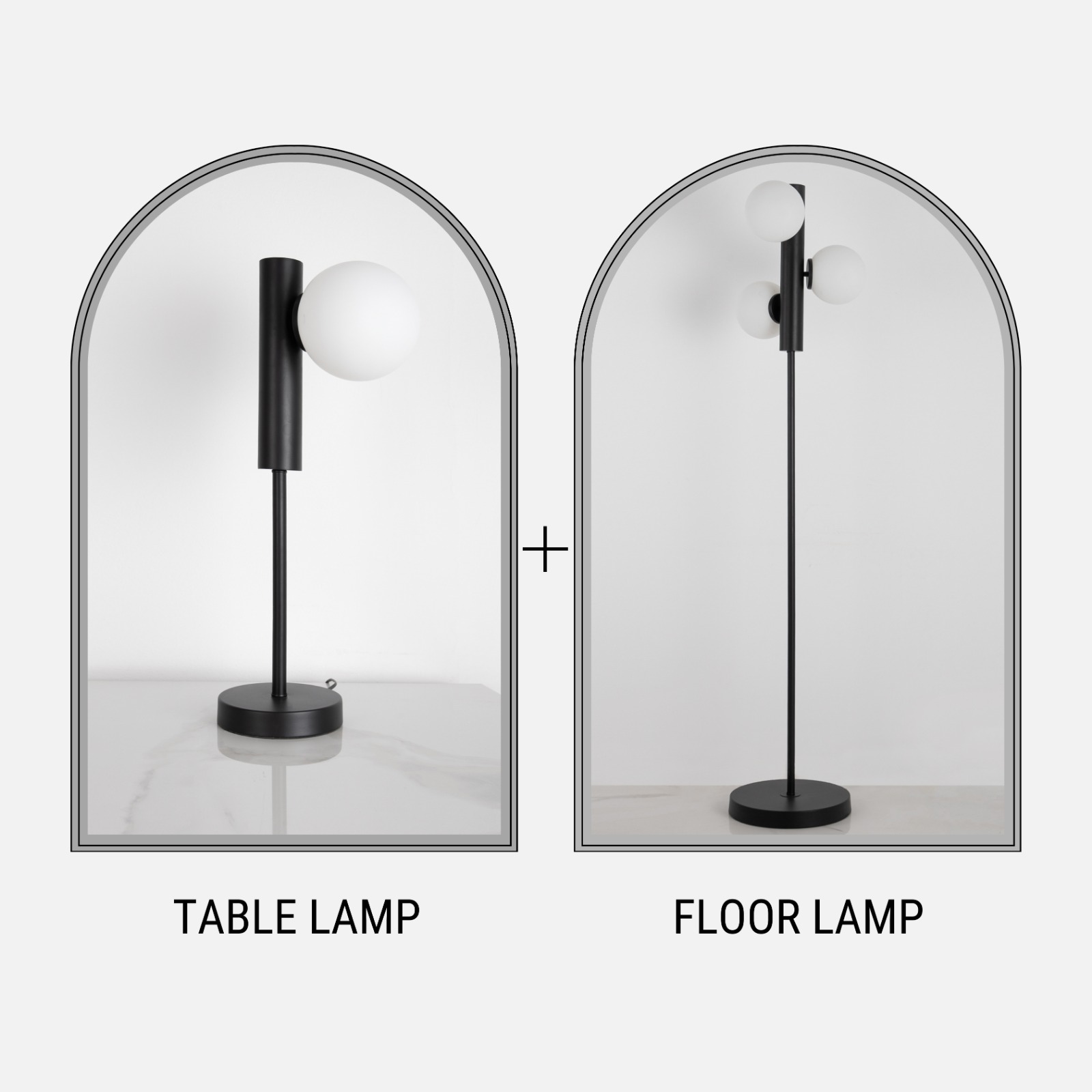 Minimalist Black & White Globe Lamp 