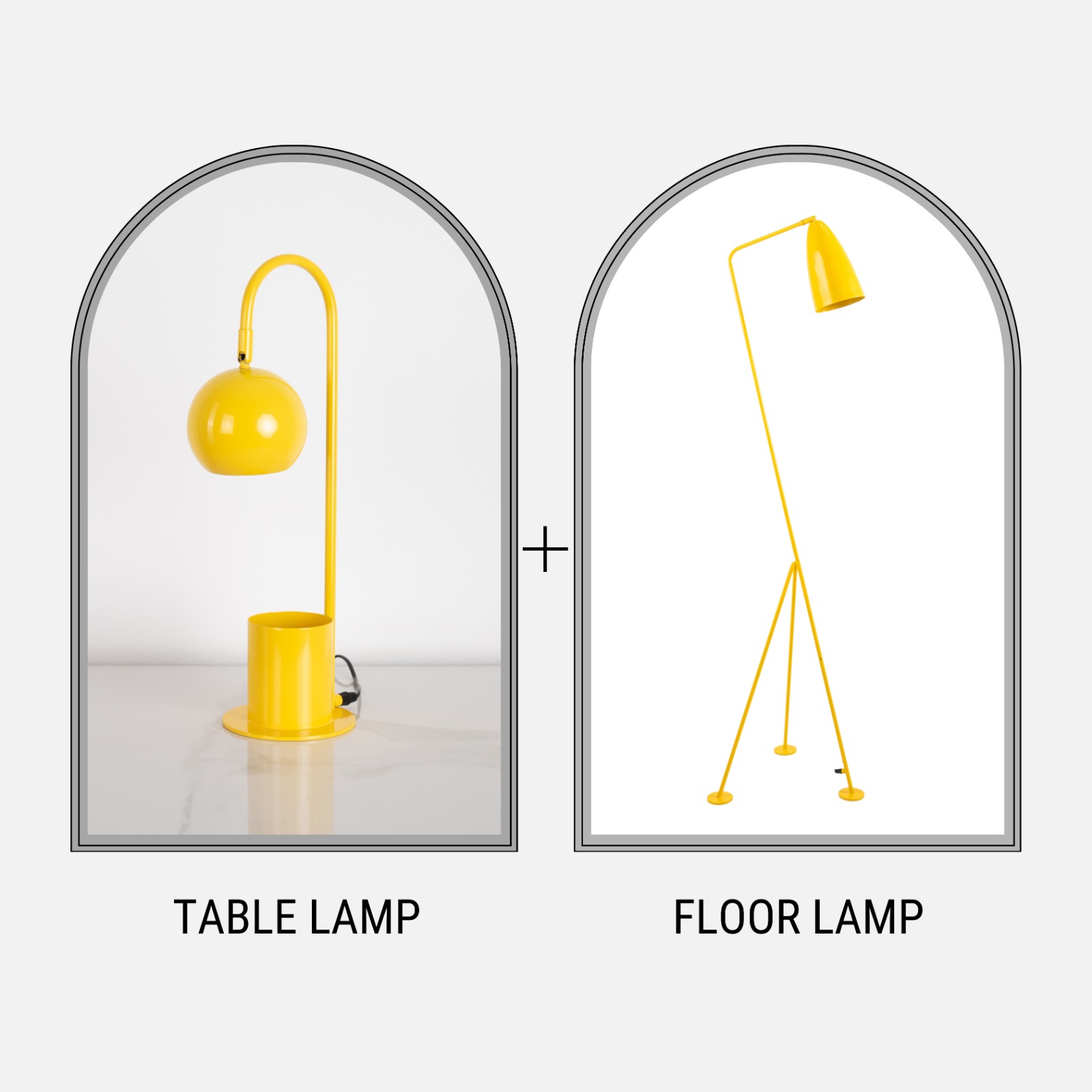 Yellow Table & Floor Lamp 