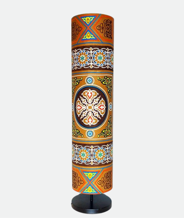 Printed Cylindrical Shade Floor Lamp