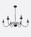 Contemporary Black Candle-Style Chandelier