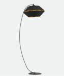 Black Arc with 2 half circle Shade Floor Lamp