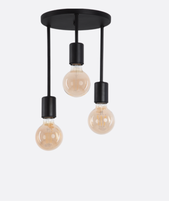 Industrial Black Triple Pendant