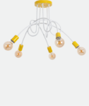 Modern White & Yellow Branched Chandelier