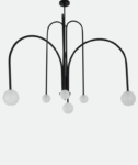 Modern Black Branched Chandelier